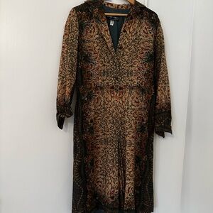 Vintage Made in Viena Midi Long Sleeve 70’s Patterned florals Patterned Dress